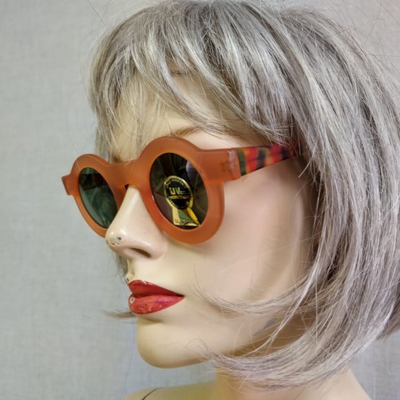 DEADSTOCK Authentic Vintage Lucite Circle Hippie Sunglasses AWESWOME AND UNIQUE
